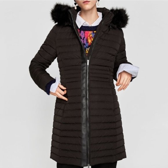 Zara long anorak Puffer with hood